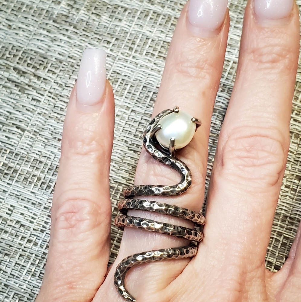 Oxidized silver snake ring - Picture 2 of 8
